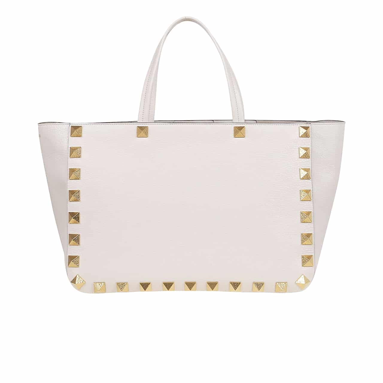 Valentino Garavani Rockstud Tote Bag White 40Cm