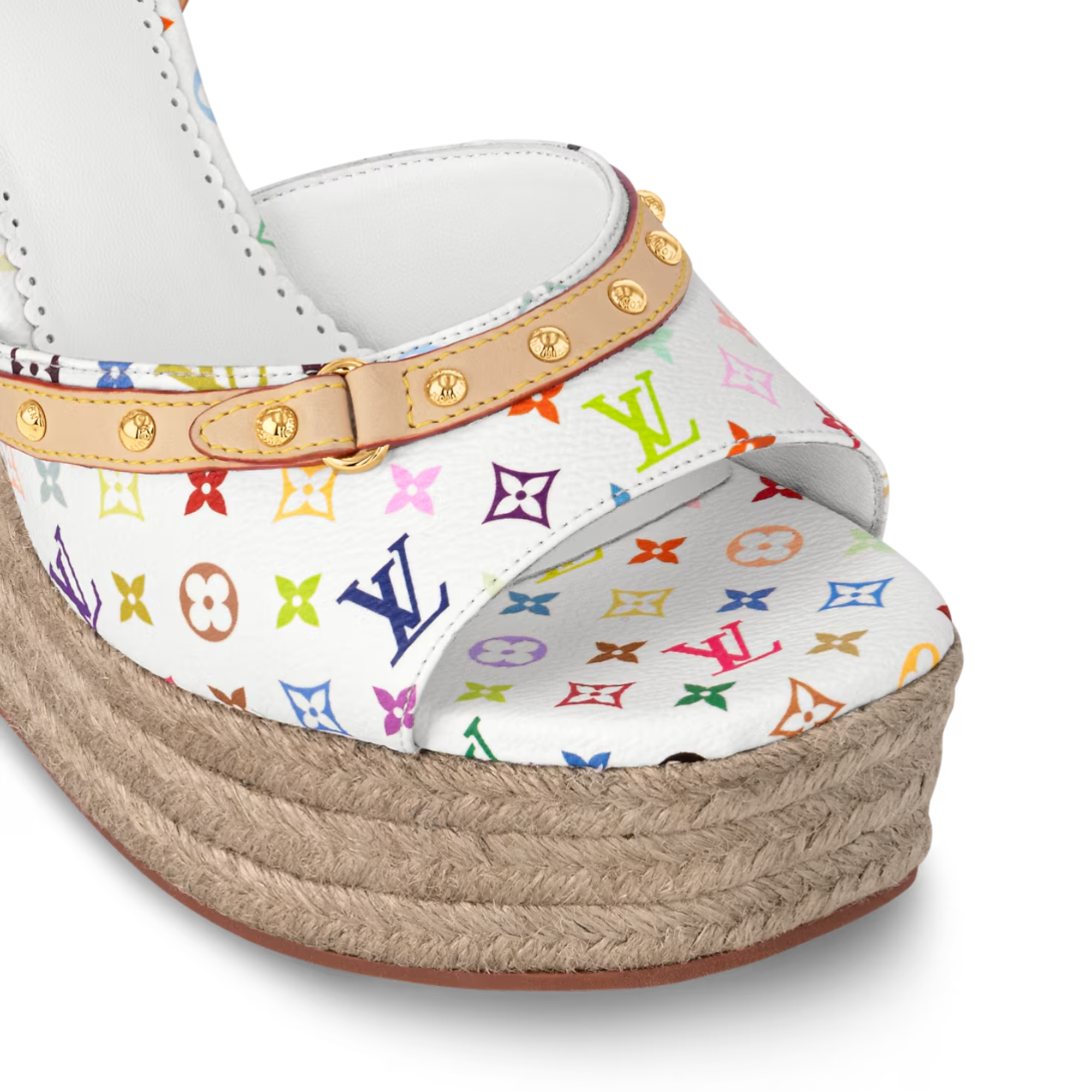 Louis Vuitton X Takashi Murakami Helios Wedge Sandal White 1Agyx0