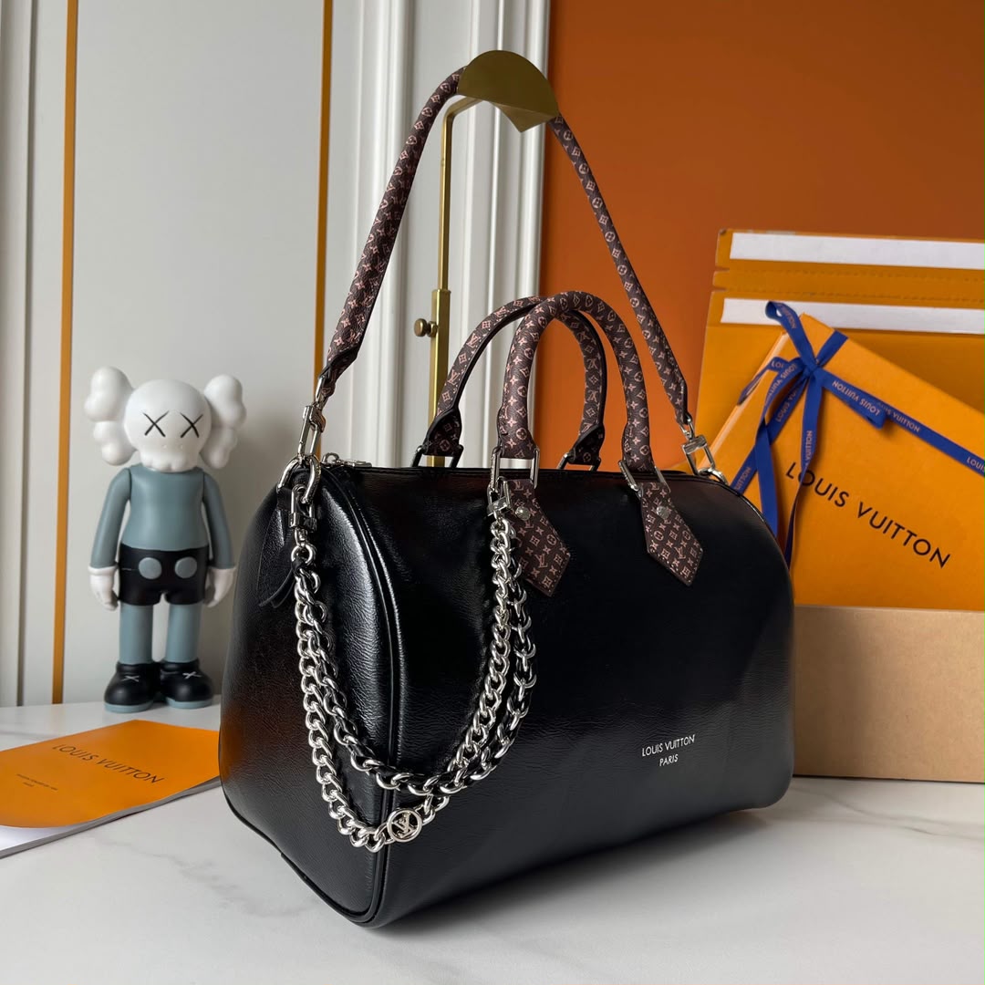 Louis Vuitton Speedy Soft 30 Bag Black LV Vibe M29419