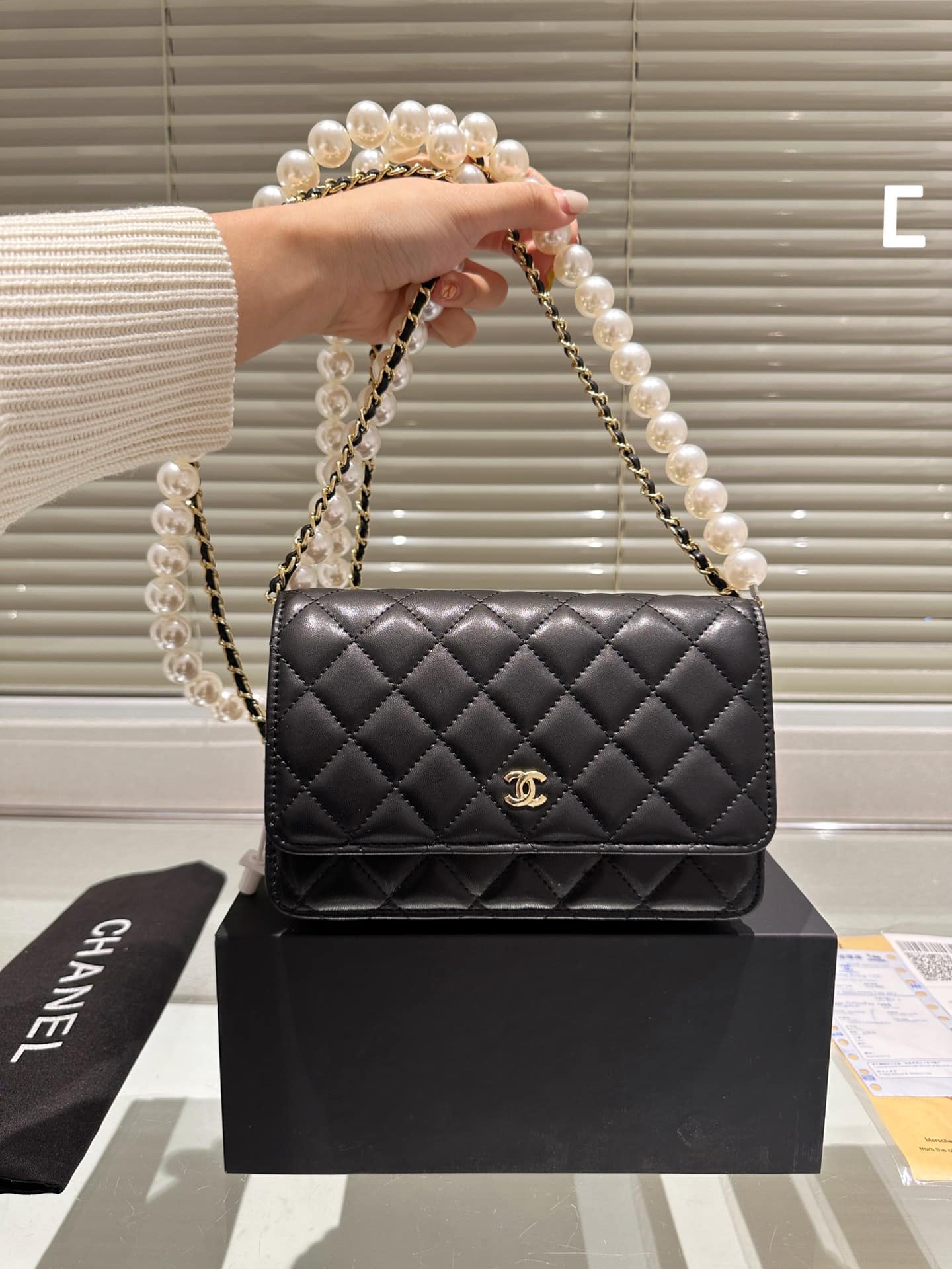 Chanel Wallet On Chain Woc Black 20Cm