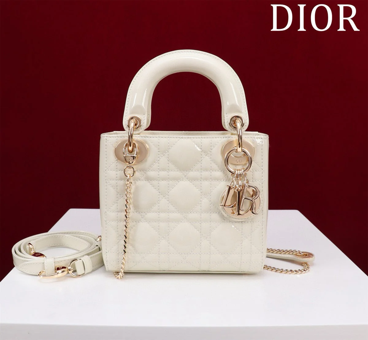 Mini Lady 17 My ABC White Patent Calfskin