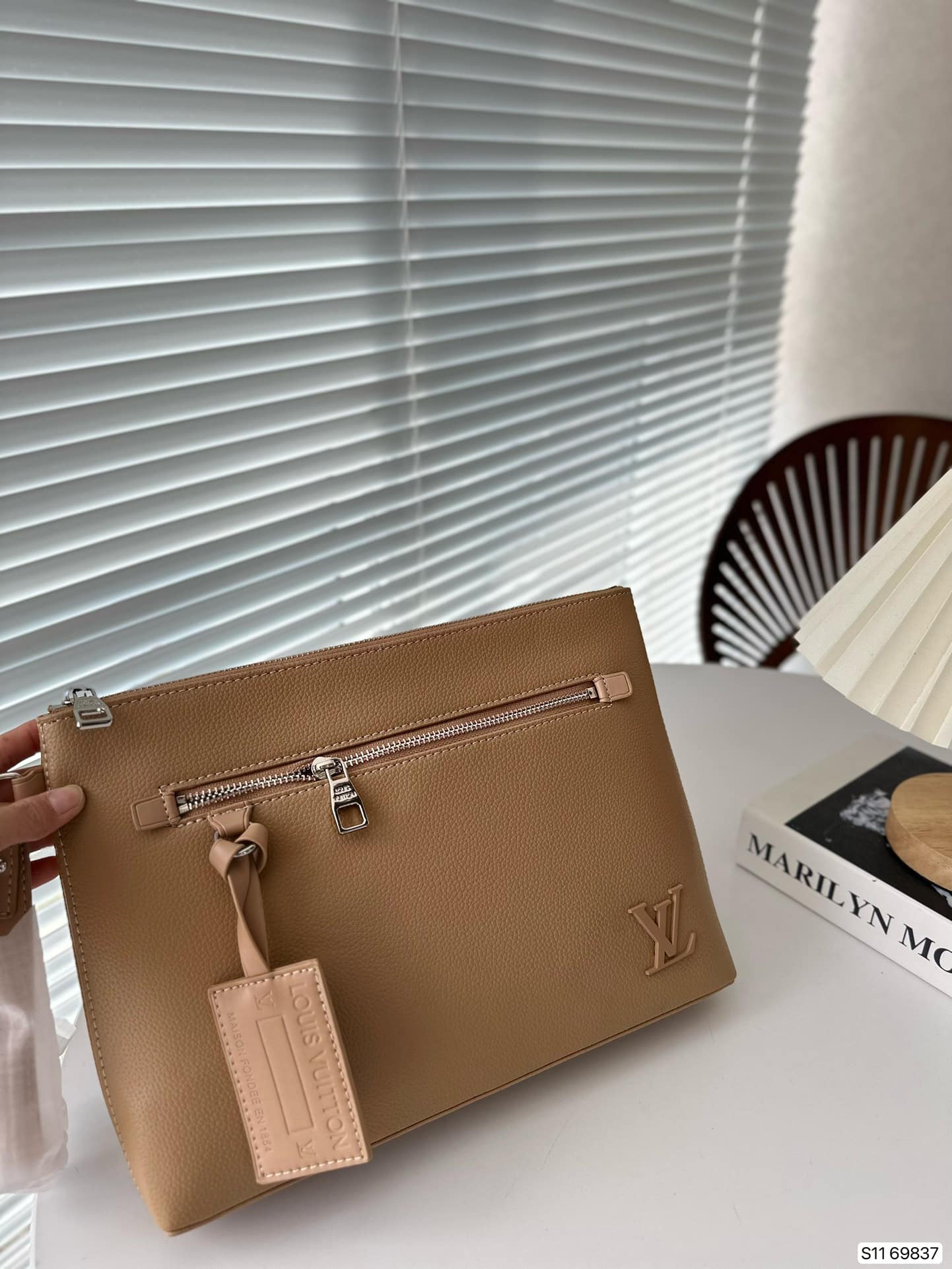 Louis Vuitton Takeoff Pouch Beige 30Cm