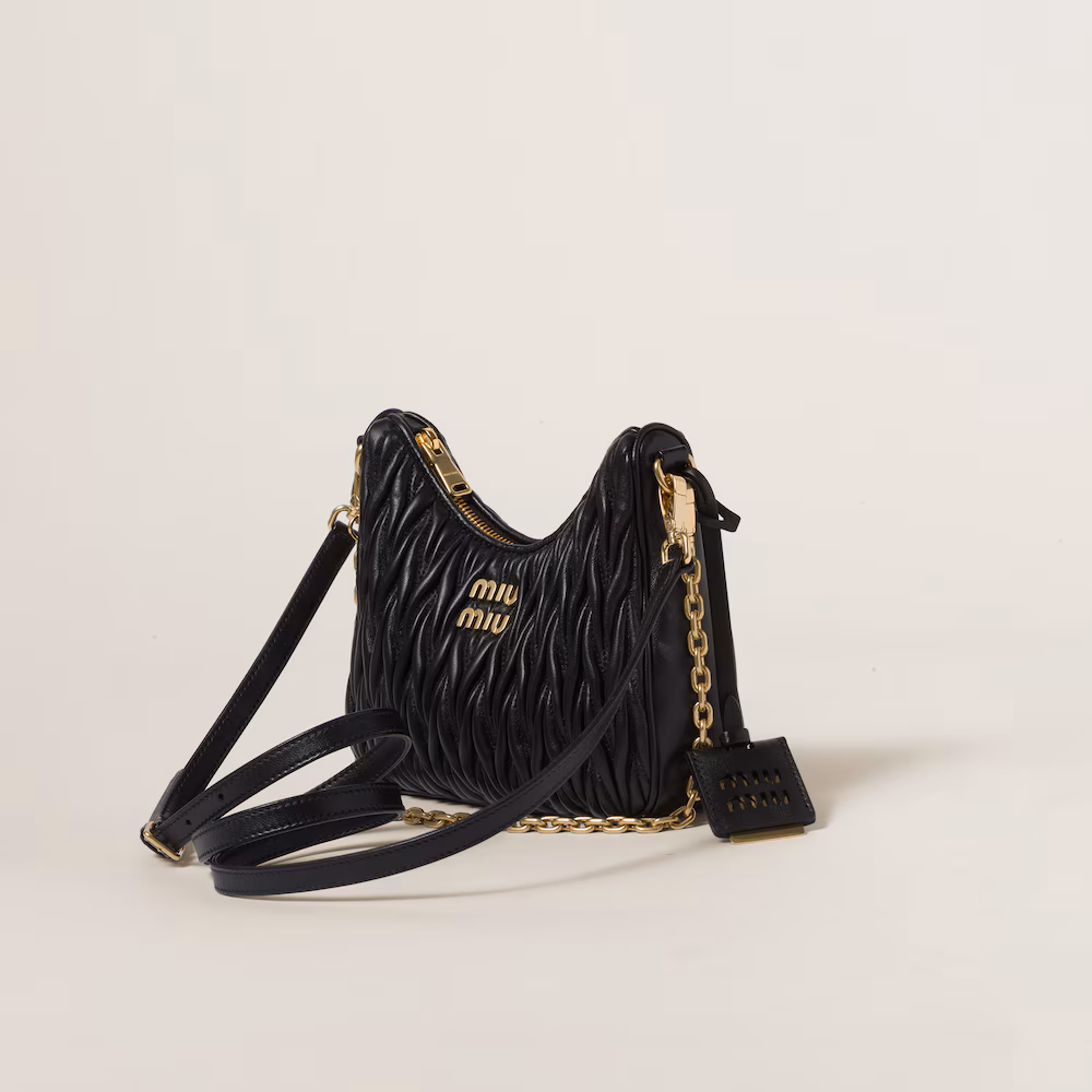 Matelassé nappa leather shoulder bag