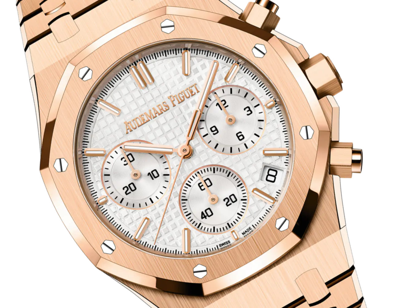 Audemars Piguet ROYAL OAK Pink Gold Silver-Toned Dial CHRONOGRAPH 41mm 26240OR.OO.1320OR.03