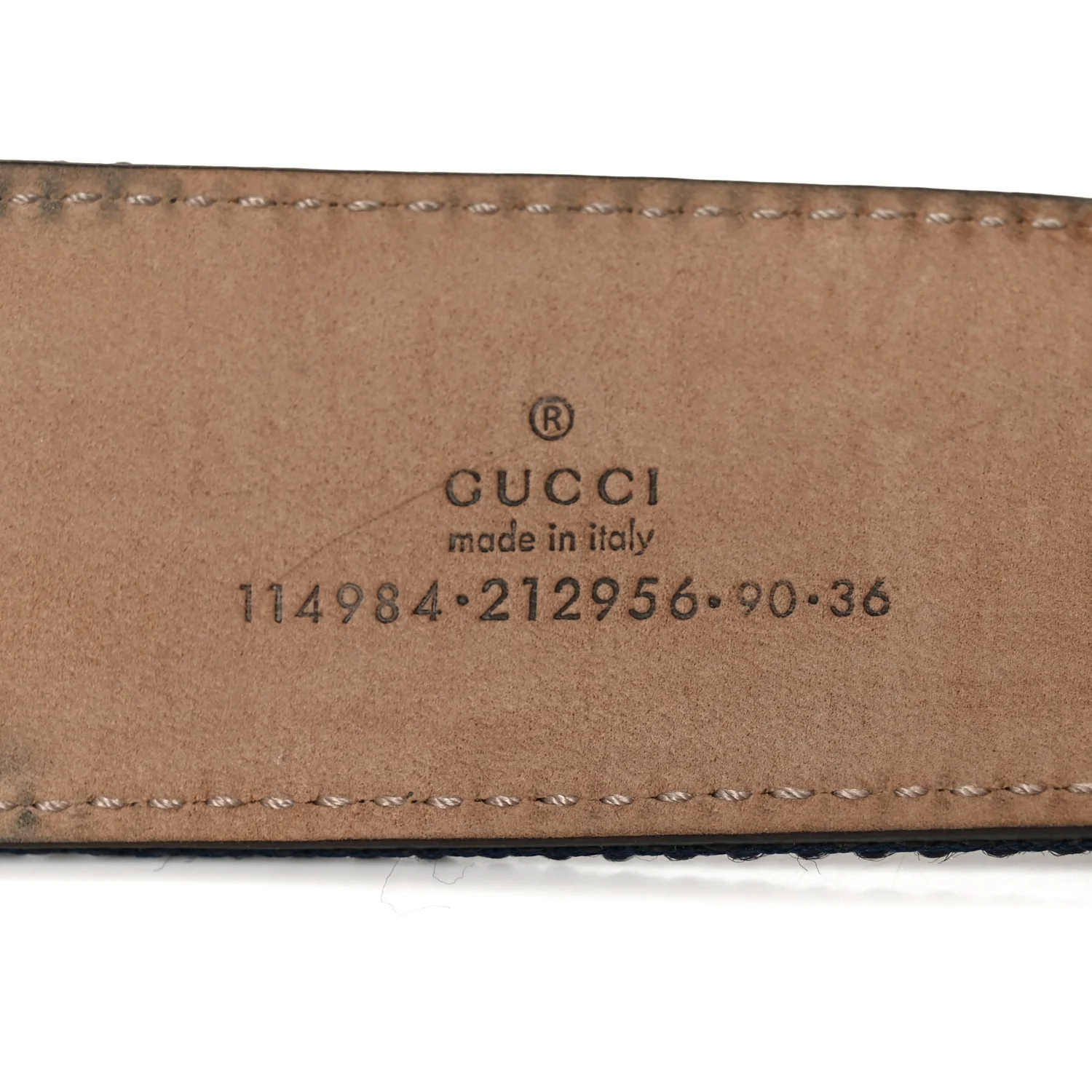 Calfskin Web Interlocking G Belt 90 36 Blue White
