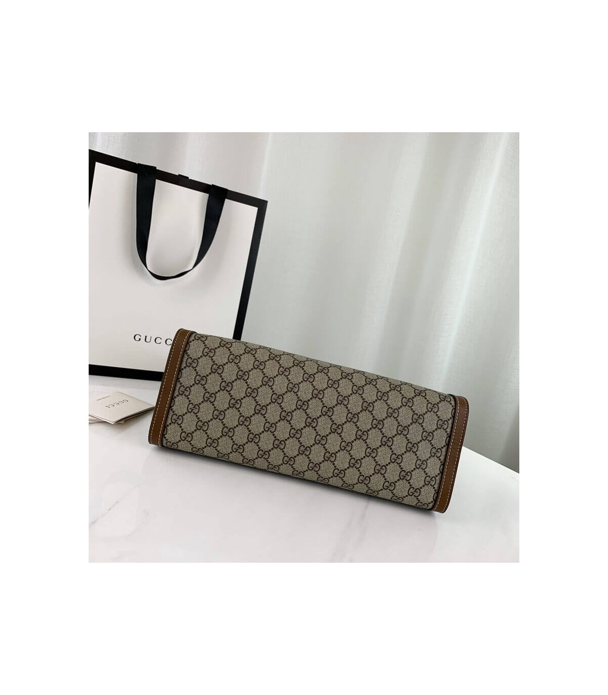 Gucci Padlock Medium GG Shoulder Bag Brown