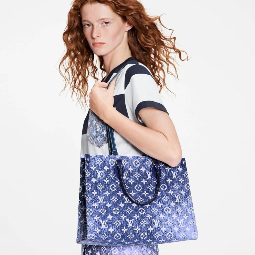 Louis Vuitton Onthego MM Denim Bag 35Cm M59608