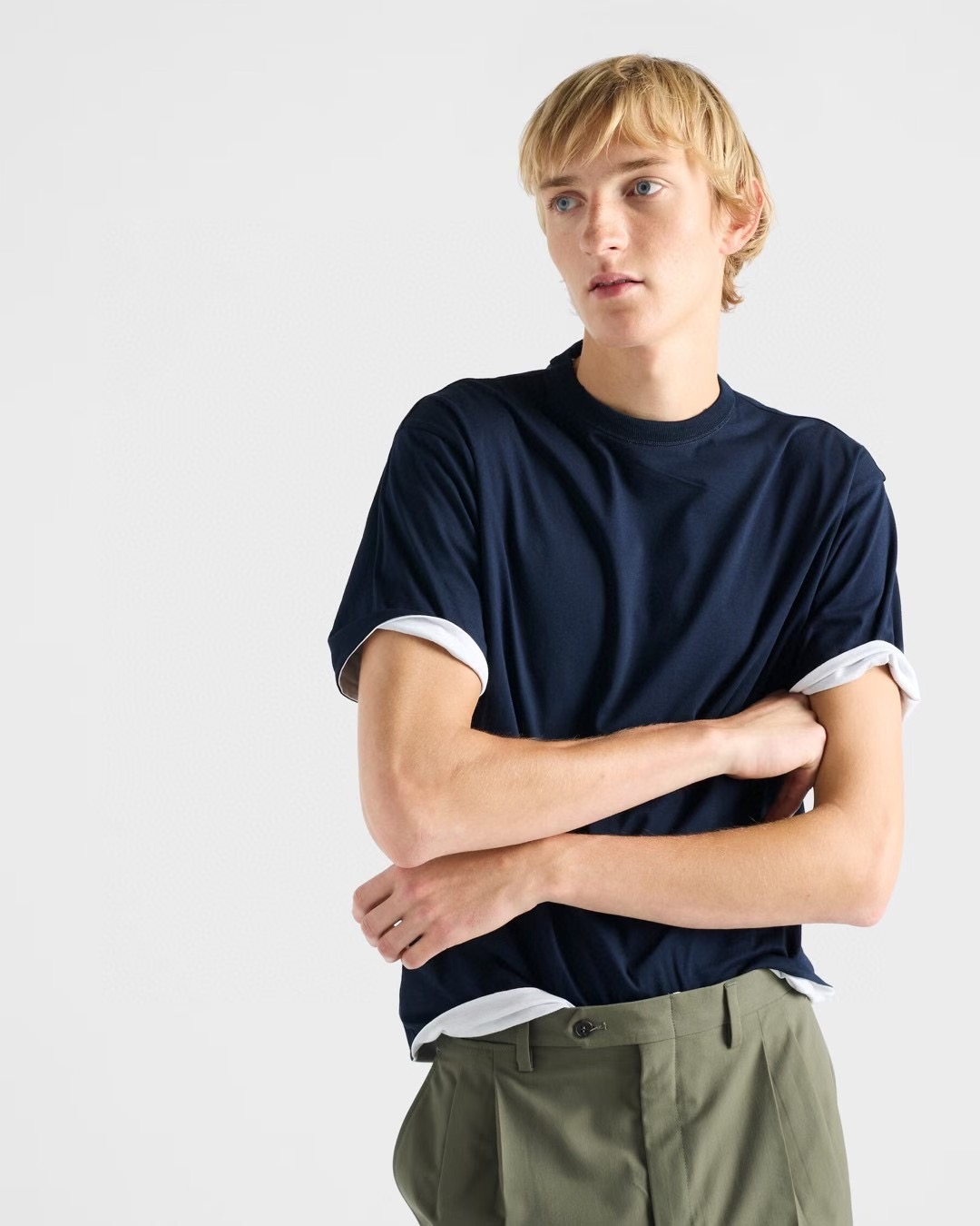 PRADA Contrast Reversible Cotton T-Shirt