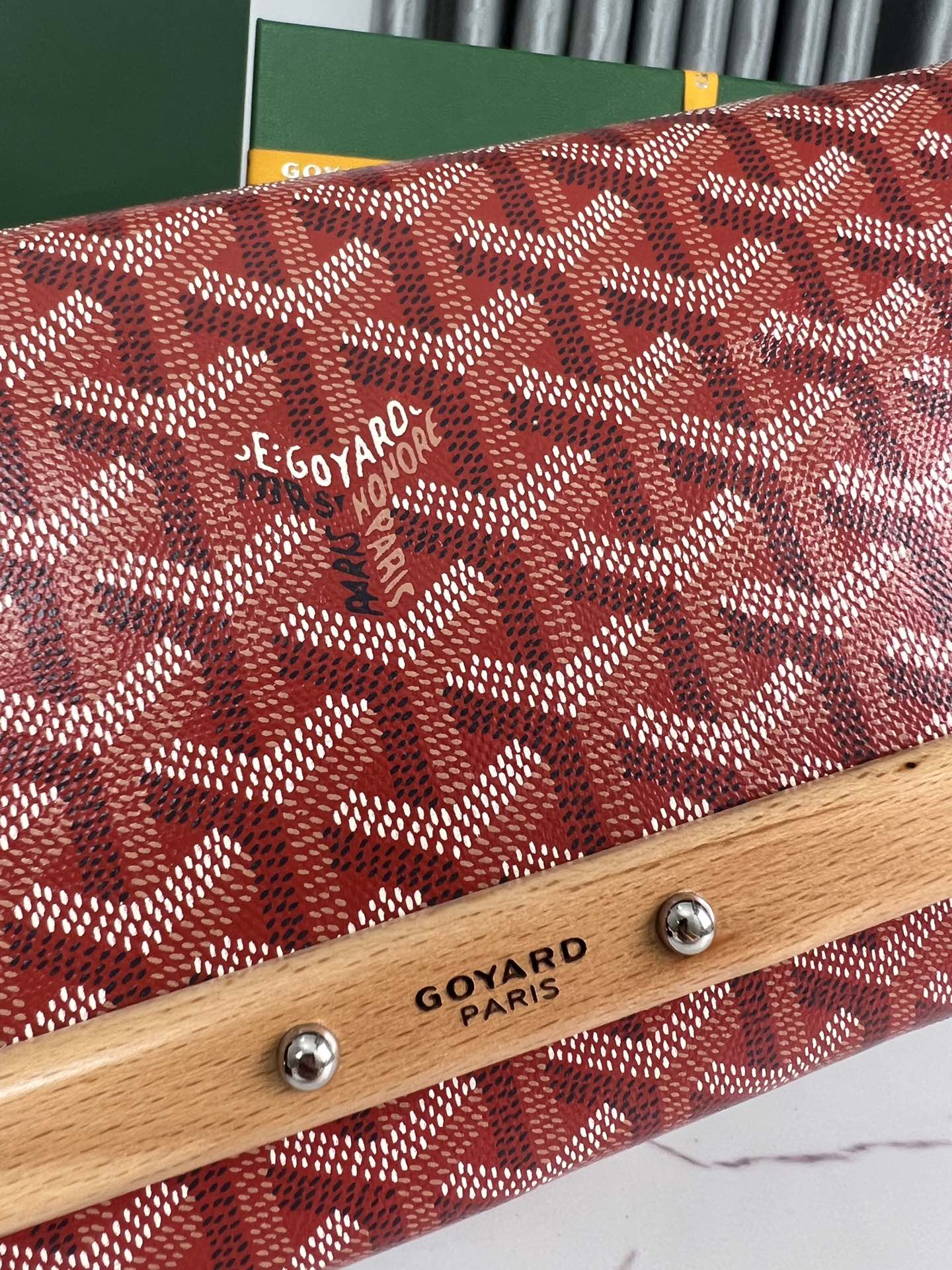 Goyard Monte-Carlo Pm Clutch 25 Cm Classic Red Goyardine Canvas