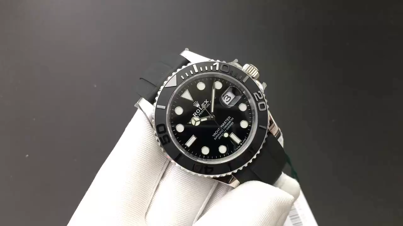 【Super Clone】Rolex Yacht-Master 226659 White Gold Black Dial 42mm Mens Replica Watch