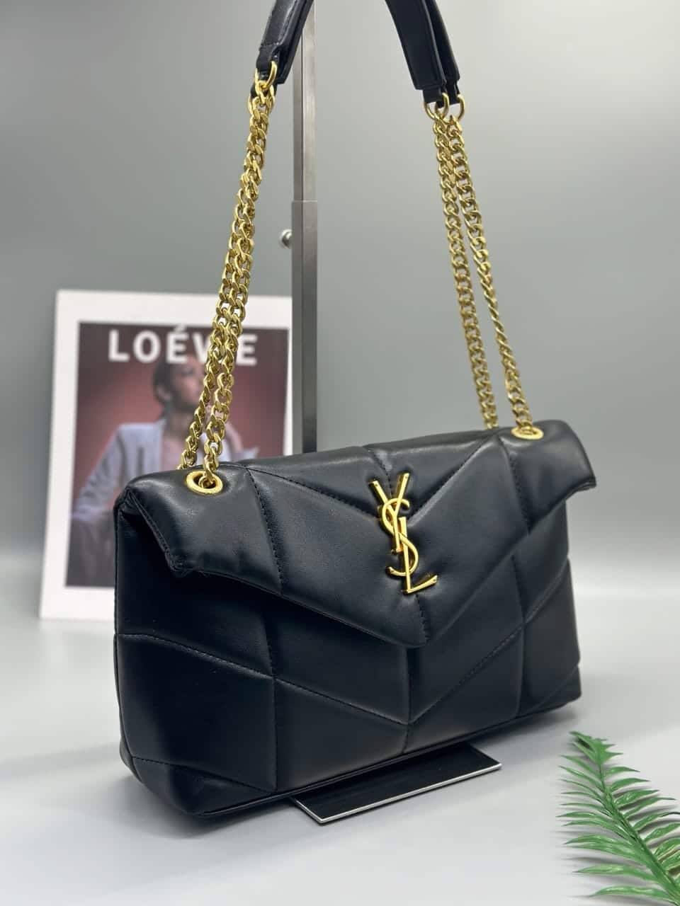 Saint Laurent Loulou Puffer Small Shoulder Bag In Black 28Cm