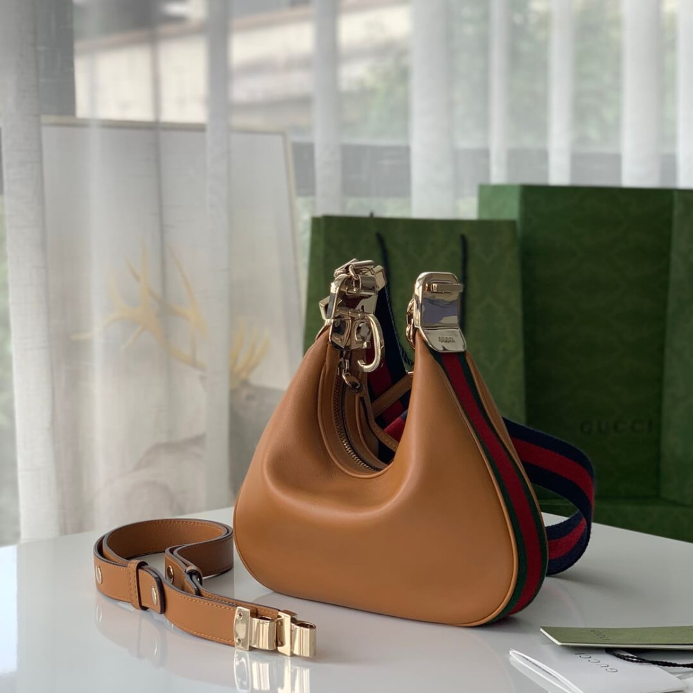 Gucci Brown Leather Attache Small Shoulder Bag 23cm