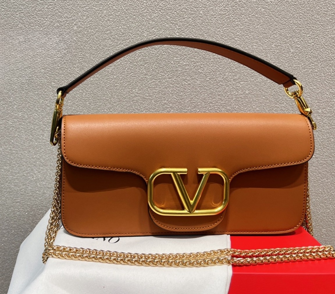 Valentino Locò Calfskin Shoulder Bag In Brown 1W2B0K30Zxlpvg