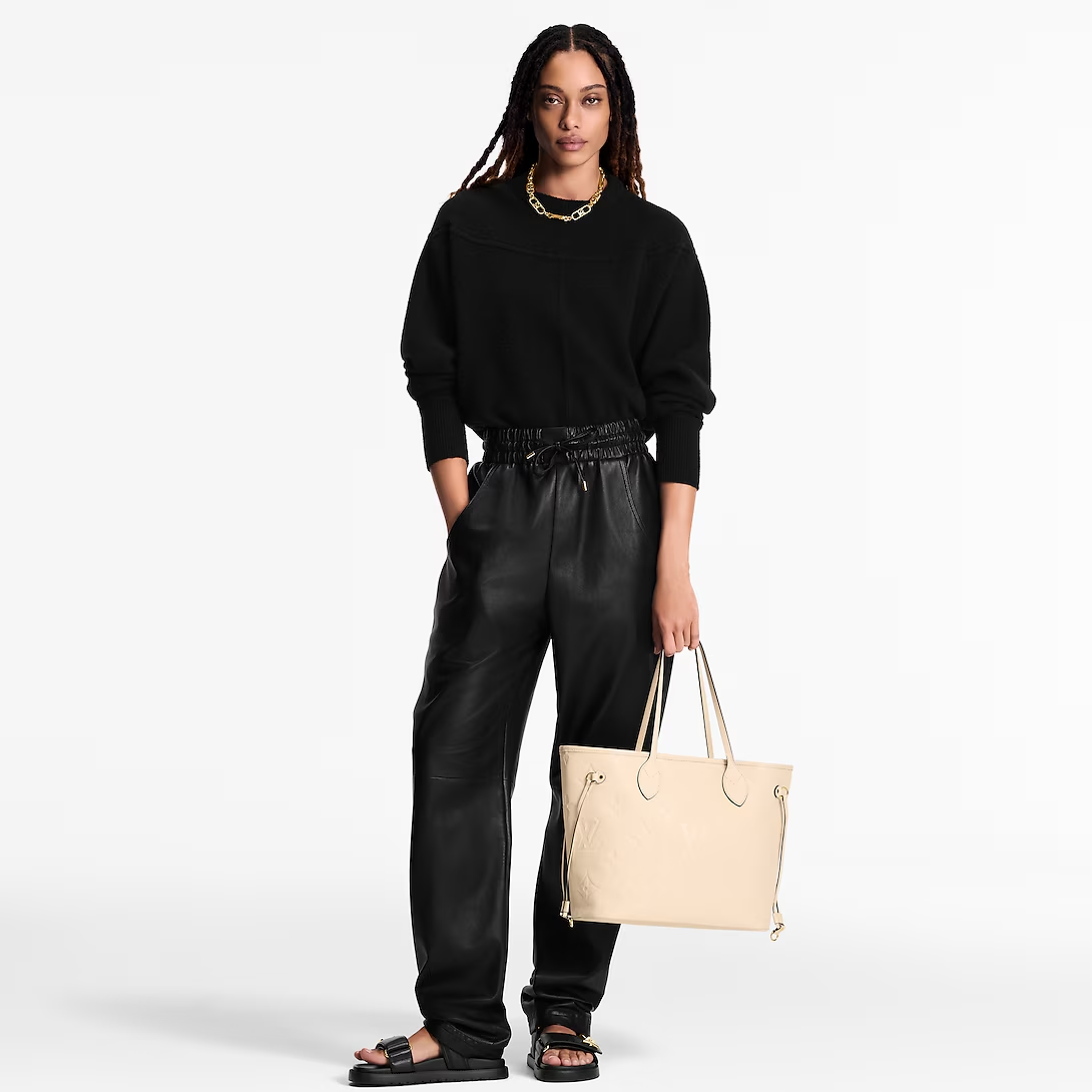 Louis Vuitton Neverfull Mm Tote Bag Crème Beige 31cm M46676