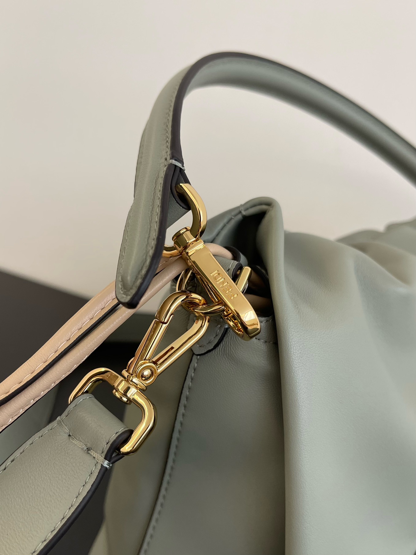 Fendi Mamma Baguette Medium Matcha Green Nappa Leather Bag 26.5cm