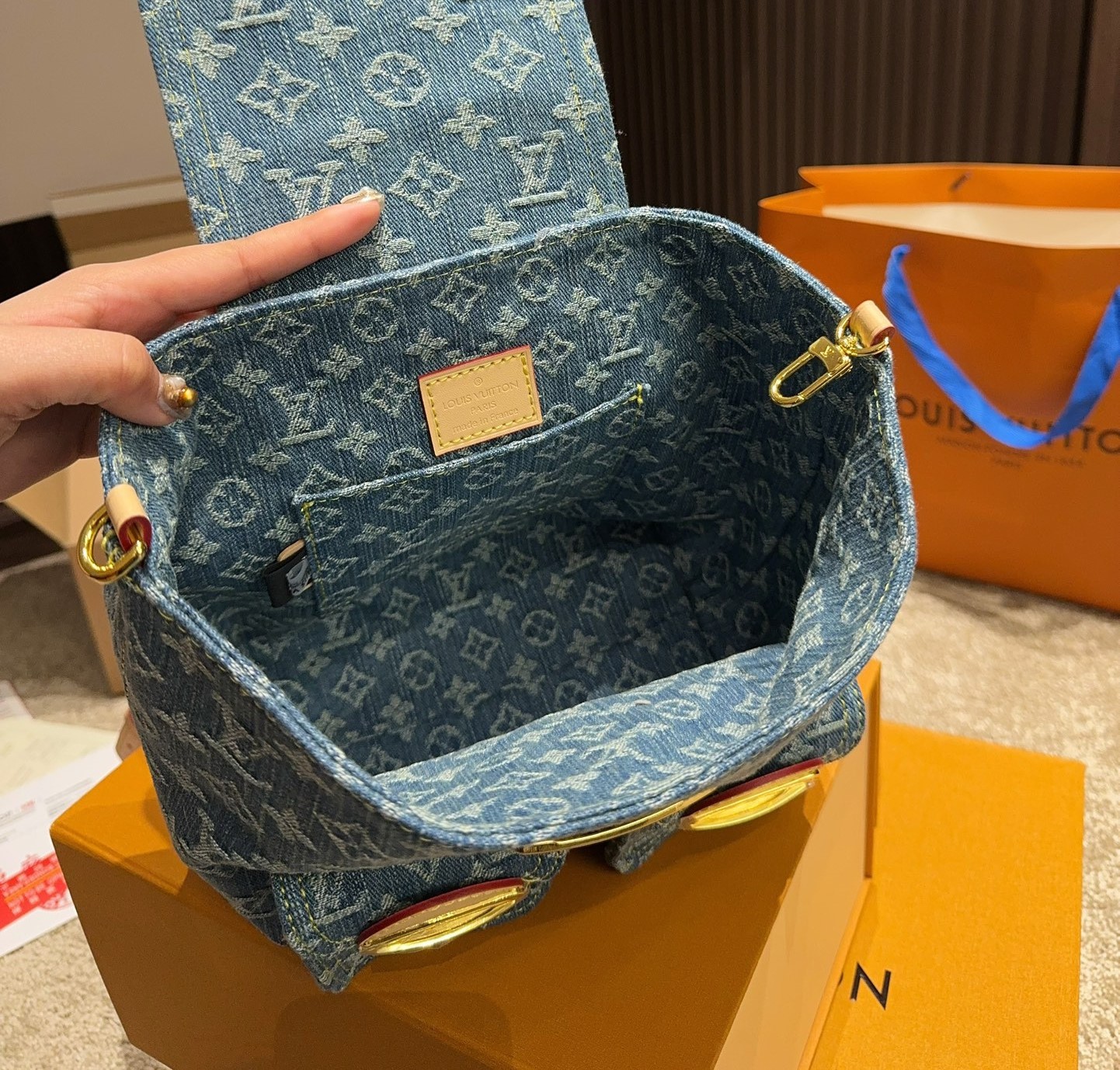 Louis Vuitton Backpack Venice Denim Blue 20Cm M46836