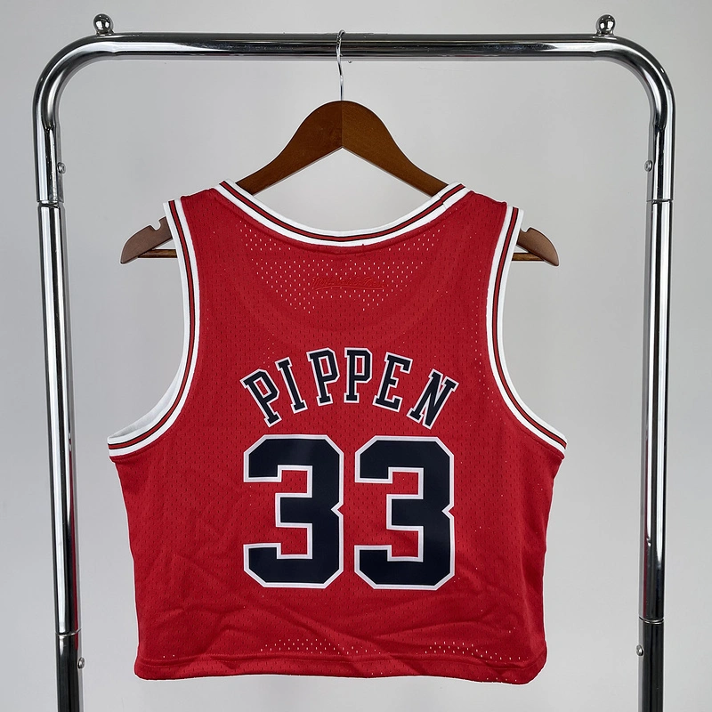 1997-98 NBA Chicago Bulls Woman 33 PIPPEN Red Basketball Jersey