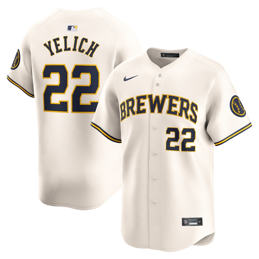 Christian Yelich Milwaukee Brewers Youth Home Limited Player Jersey Cream