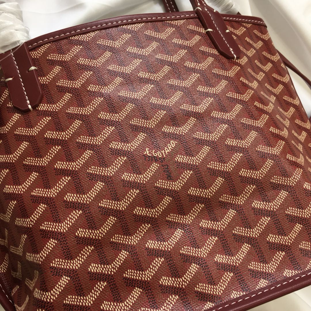 Goyard Anjou Mini Bag 20cm Burgundy Canvas