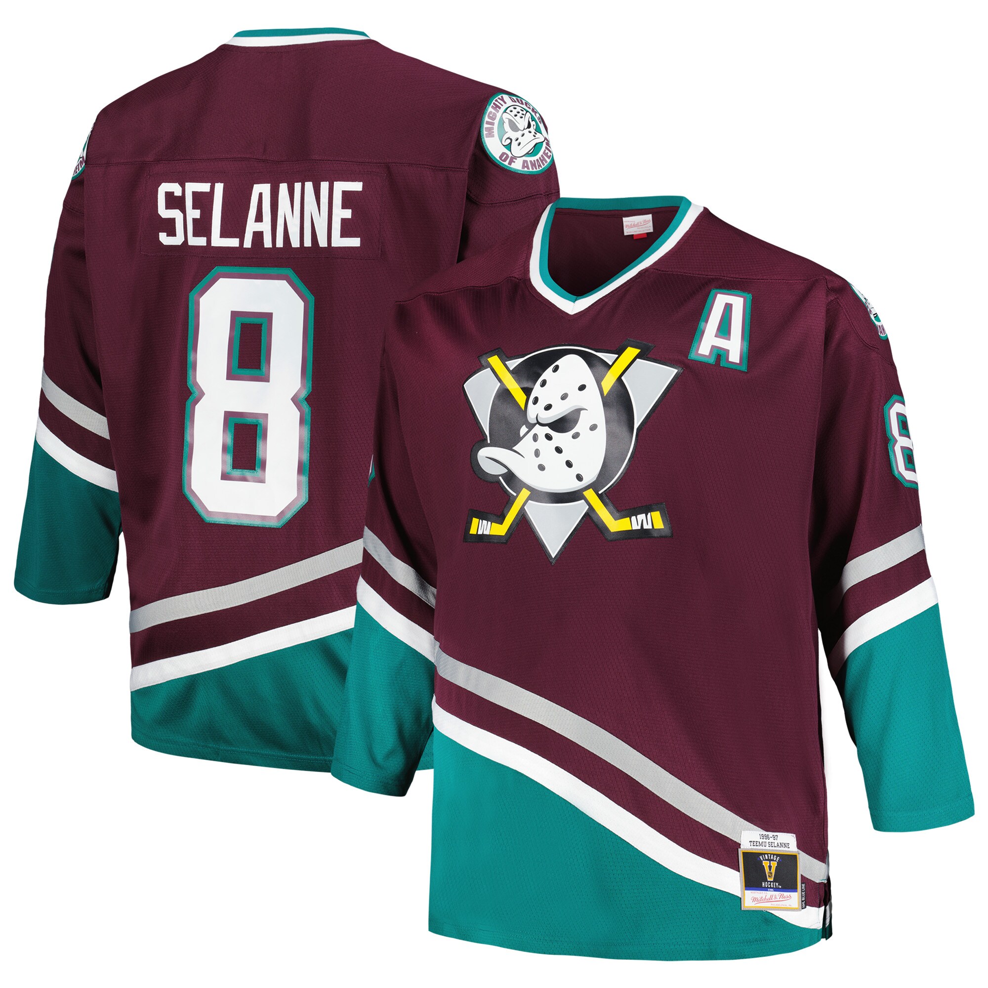 Teemu Selanne Anaheim Ducks Mitchell & Ness Big & Tall   Blue Line Player Jersey – Purple