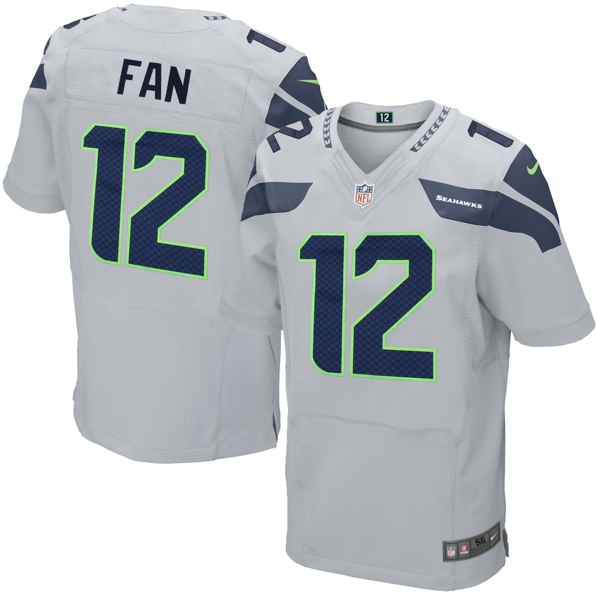 #12 Seattle Seahawks Nike Elite Jersey - Gray
