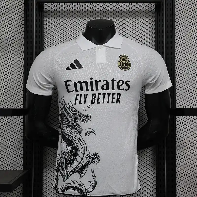 2024/2025 Player Version Real Madrid Chinese Dragon White Football Shirt 1:1 Thai Quality