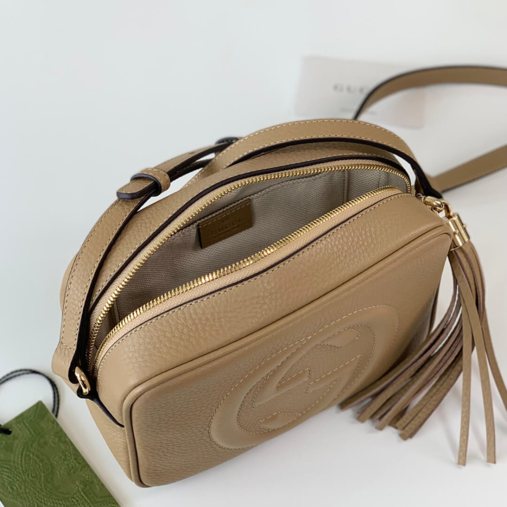 Gucci Soho Small Leather Disco Bag Apricot