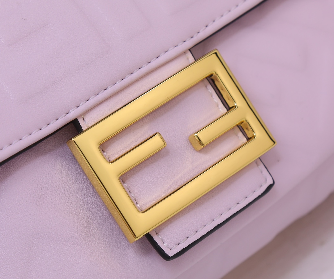 Fendi Baguette Leather Purple Nappa Bag 27Cm