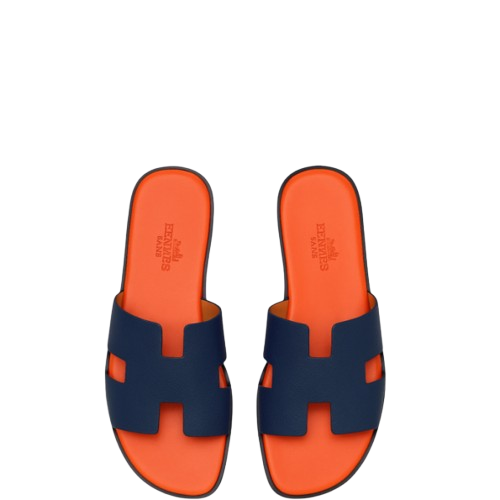HERMES IZMIR SANDAL ORANGE/BLUE