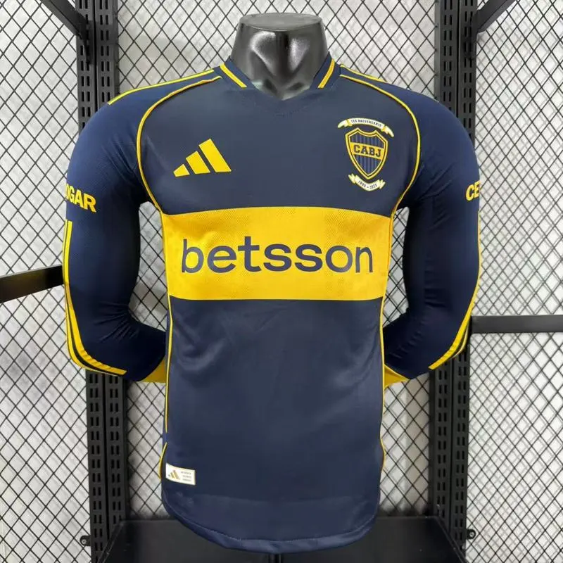 Player 2025-26 Boca Juniors Home Long Sleeves Football jersey