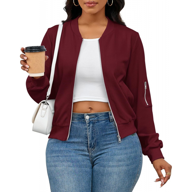 Women Casual Full Zip Up Comfy Loose Long