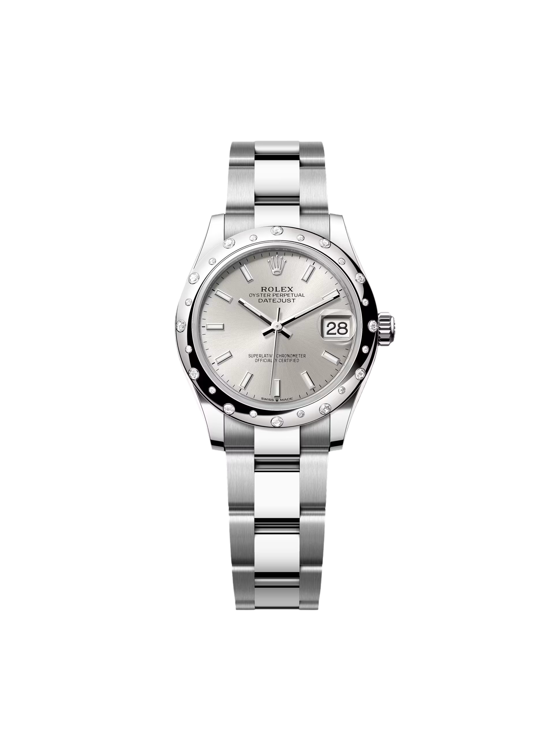 Rolex Datejust m278344 Silver Dial 31mm Domed Diamond