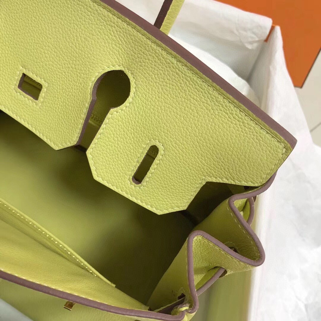 Hermes Birkin 25Cm Yellow Togo Leather Gold Hardware