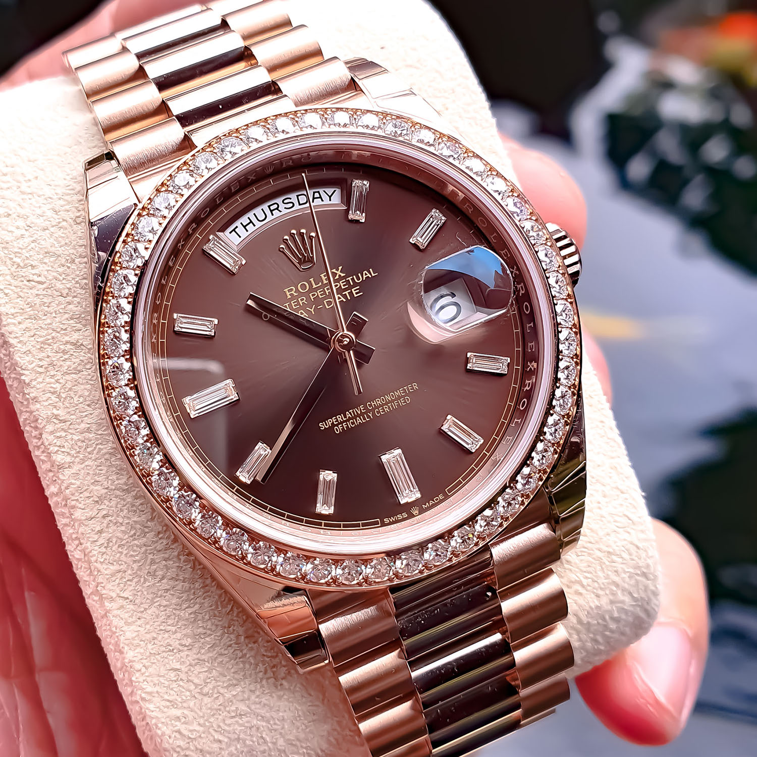 Rolex Day-Date 40 mm Chocolate Dial 228345RBR