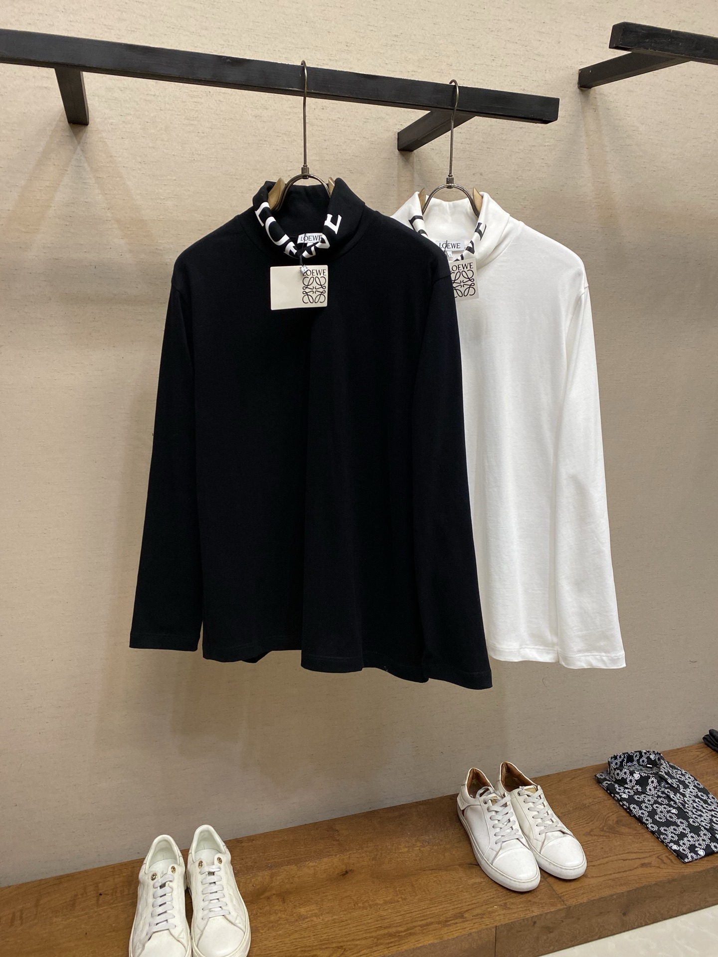 LOEWE Oversized High-Neck Long-Sleeve T-Shirt