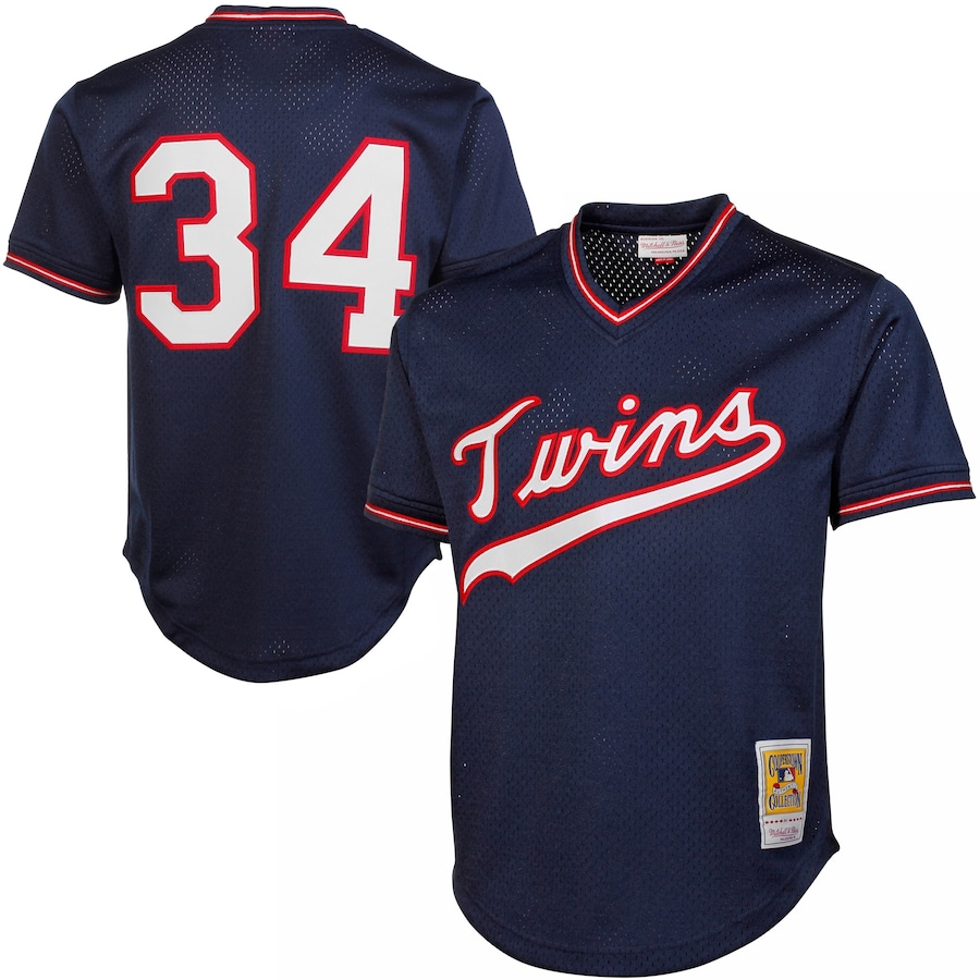 Kirby Puckett Minnesota Twins Mitchell&Ness 1985 Cooperstown Collection Mesh Batting Practice Jersey Navy