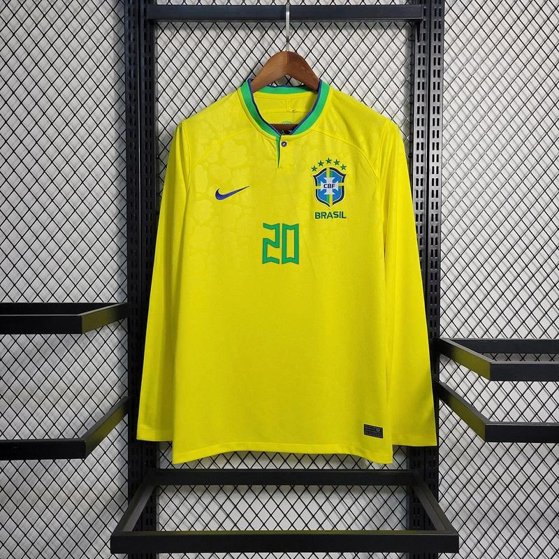 2022-23 Brazil home long-sleeved  VINI JP PAPHINHA CUNHA NAYMAR JR L.PAQUETA Football jersey