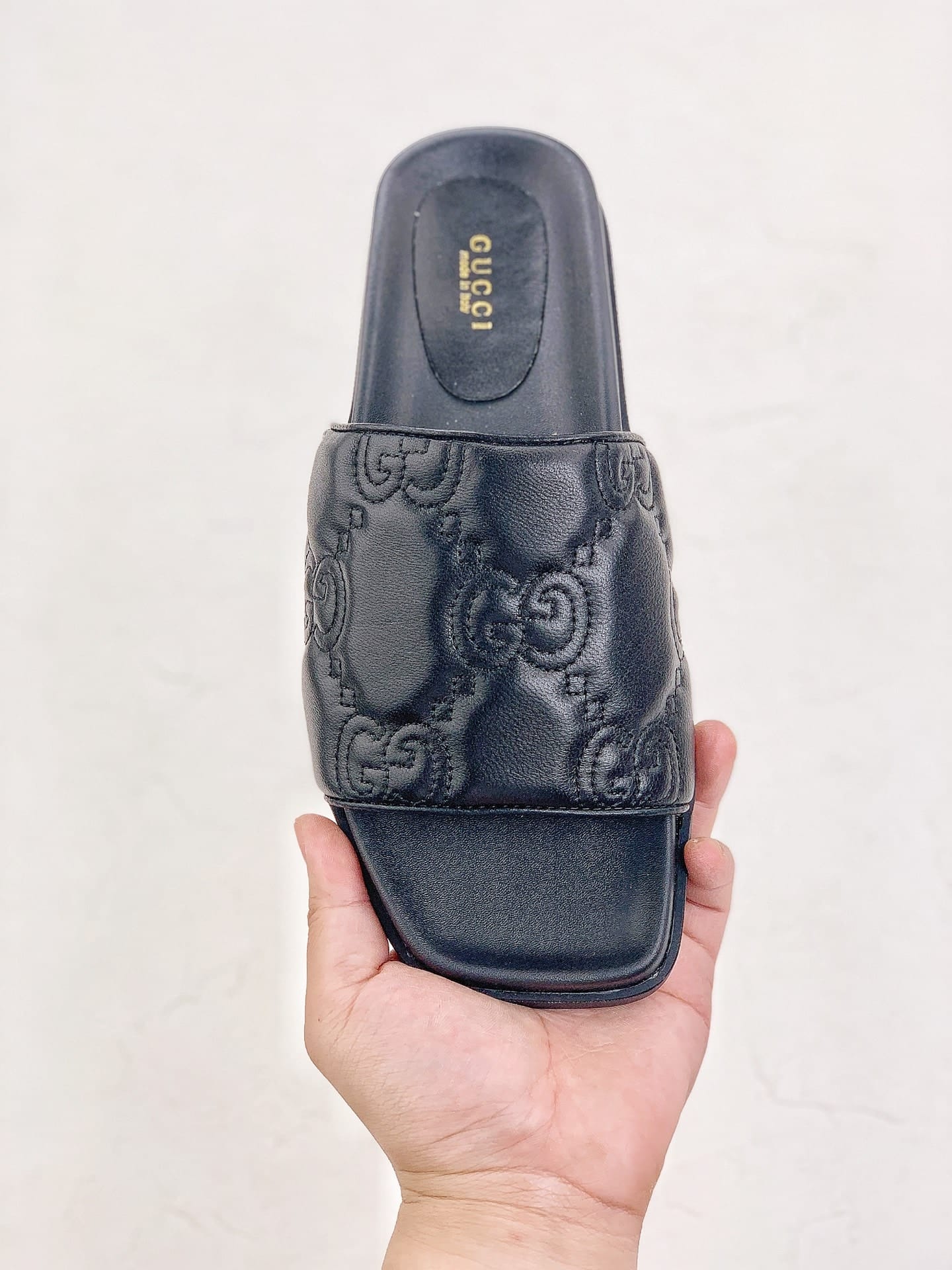 Gucci Womens Gg Matelasse Slide Black 694714 Bko60 1000