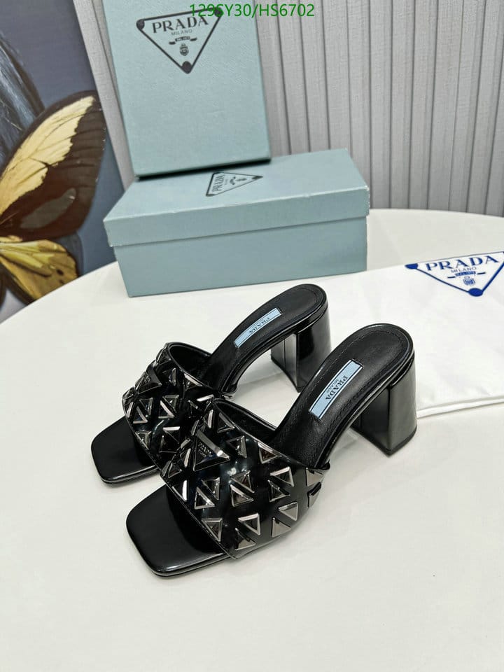 Prada Studded Metallic Leather Mules Black