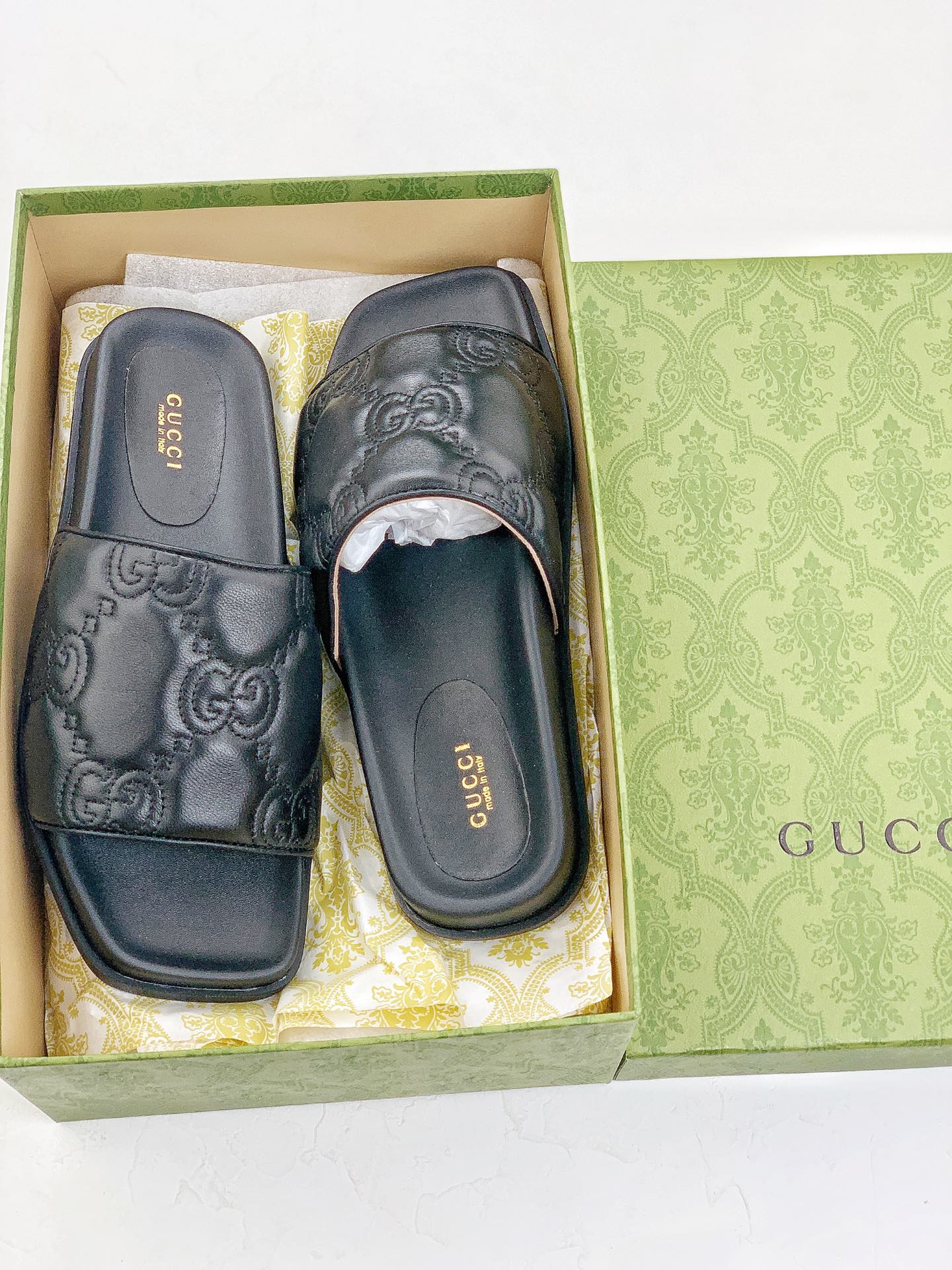 Gucci Womens Gg Matelasse Slide Black 694714 Bko60 1000