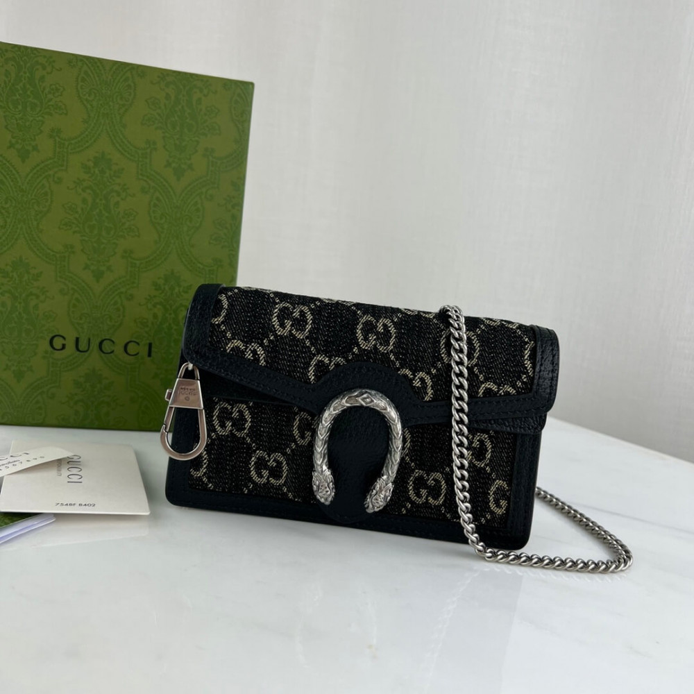 Gucci Dionysus GG Super Mini Bag in Black