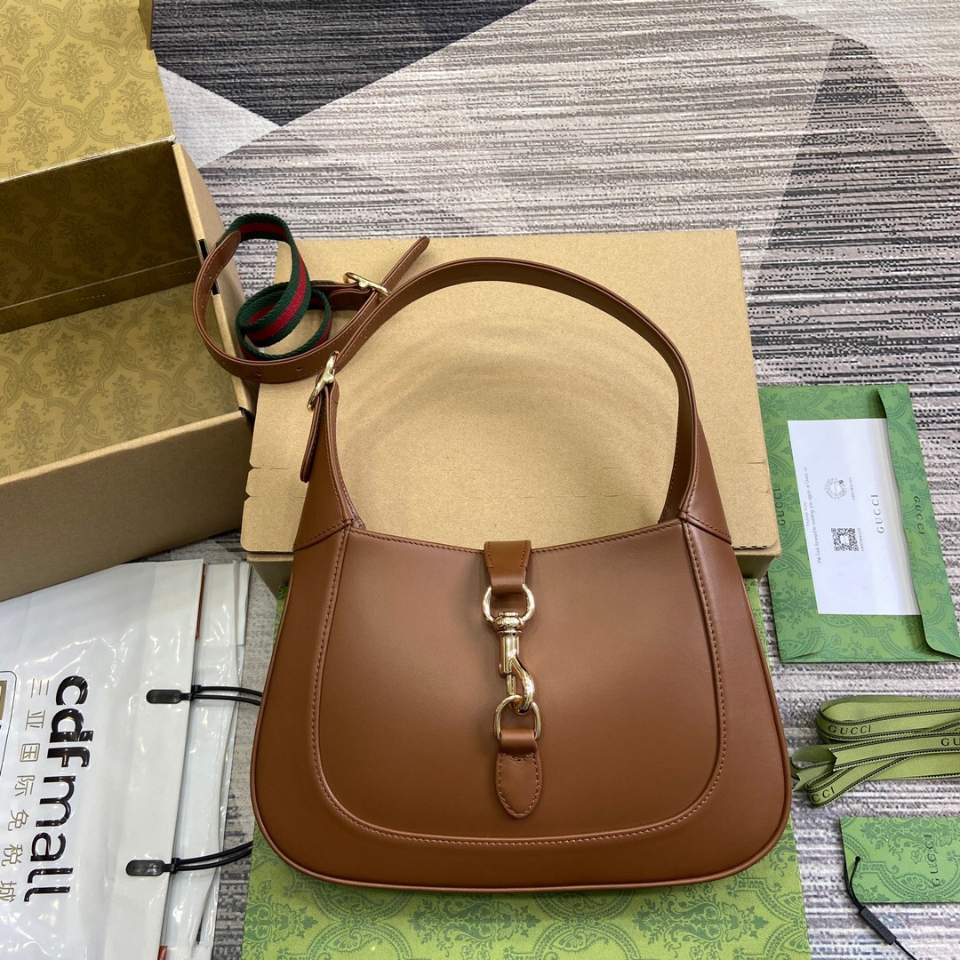 Gucci Jackie 1961 Small Hobo Bag In Brown Leather 27.5cm