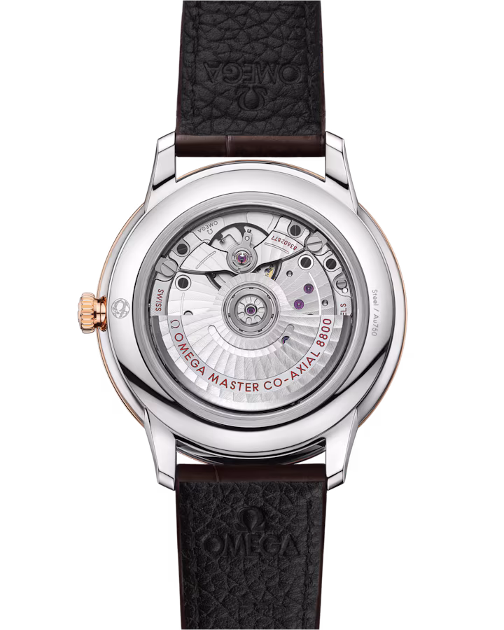 Omega De Ville Prestige 40mm Linen Dial with Diamonds Stainless Steel and Sedna™ 18k Rose Gold Strap 434.23.40.20.59.001