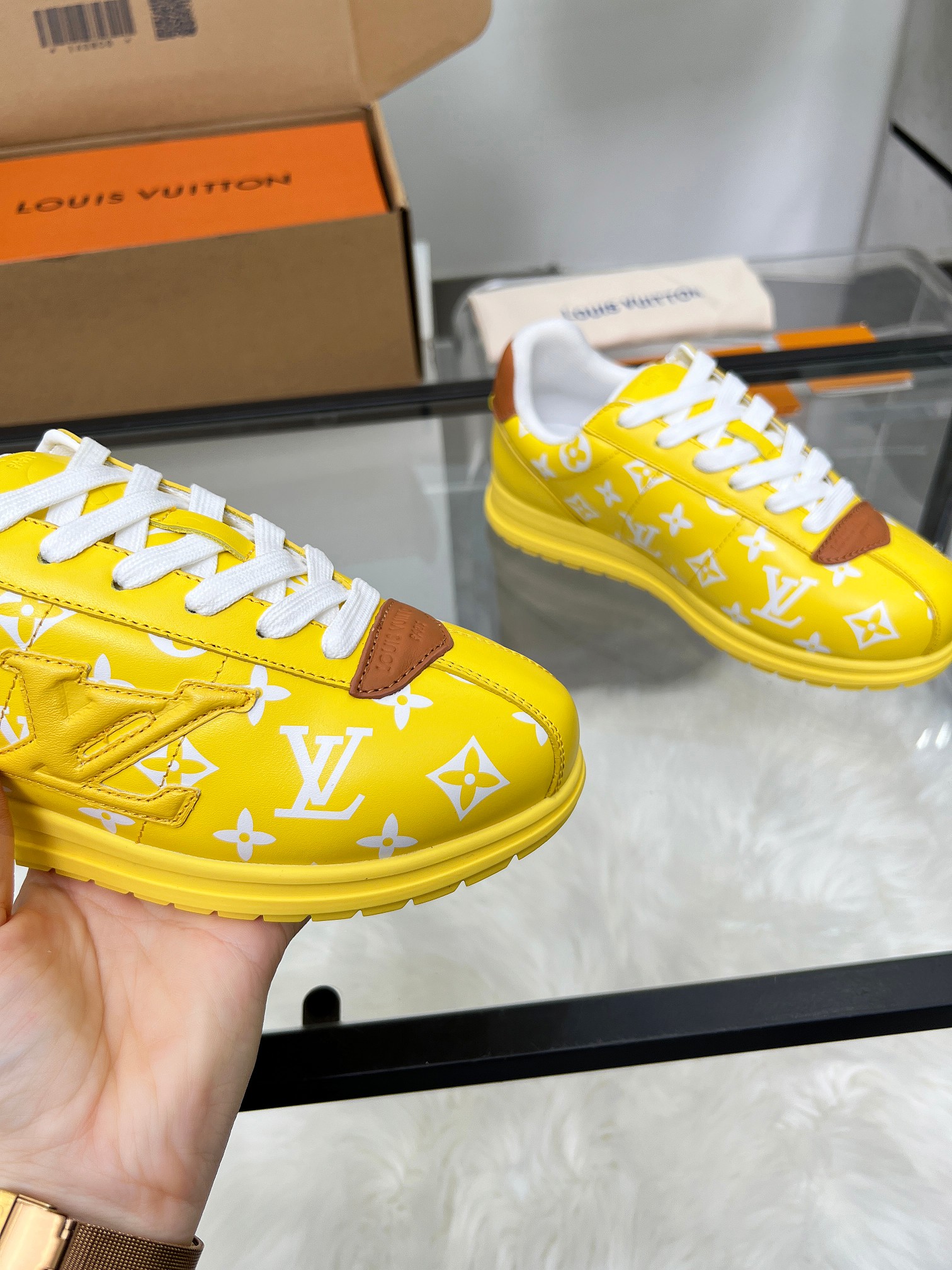 Louis Vuitton LV Trainer Sneaker Yellow Monogram – Leather – Women’s Shoes