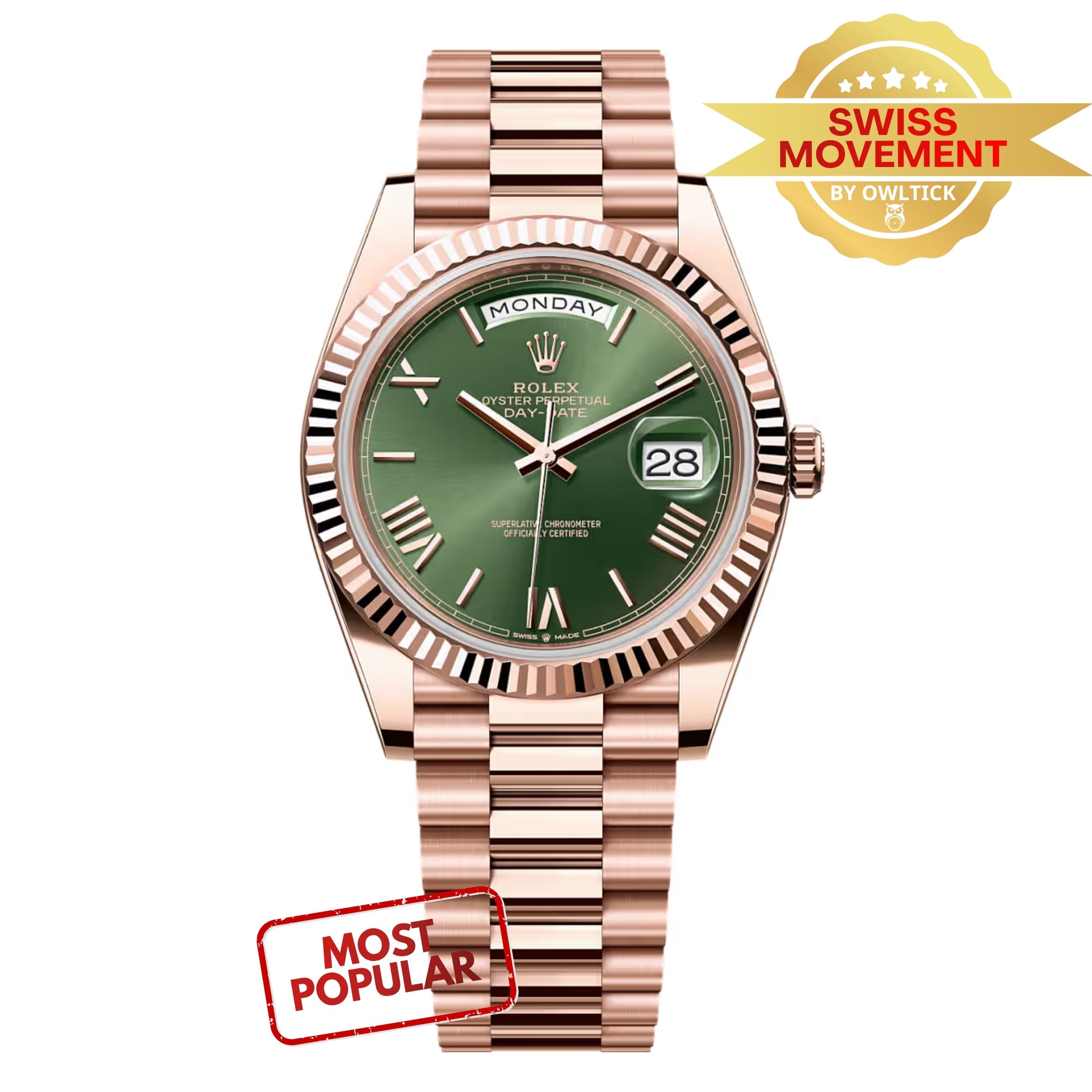[Superclone] Rolex Day-Date 40mm Olive Green Dial President 228235