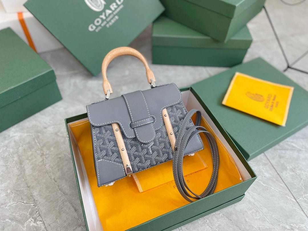 GOYARD SAÏGON STRUCTURÉ MINI BAG GREY 22CM