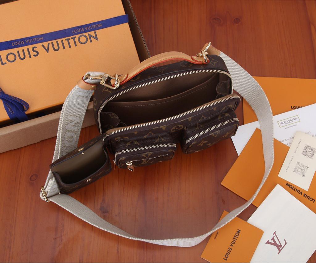 Louis Vuitton Utility Cross-Body Bag Brown 20cm