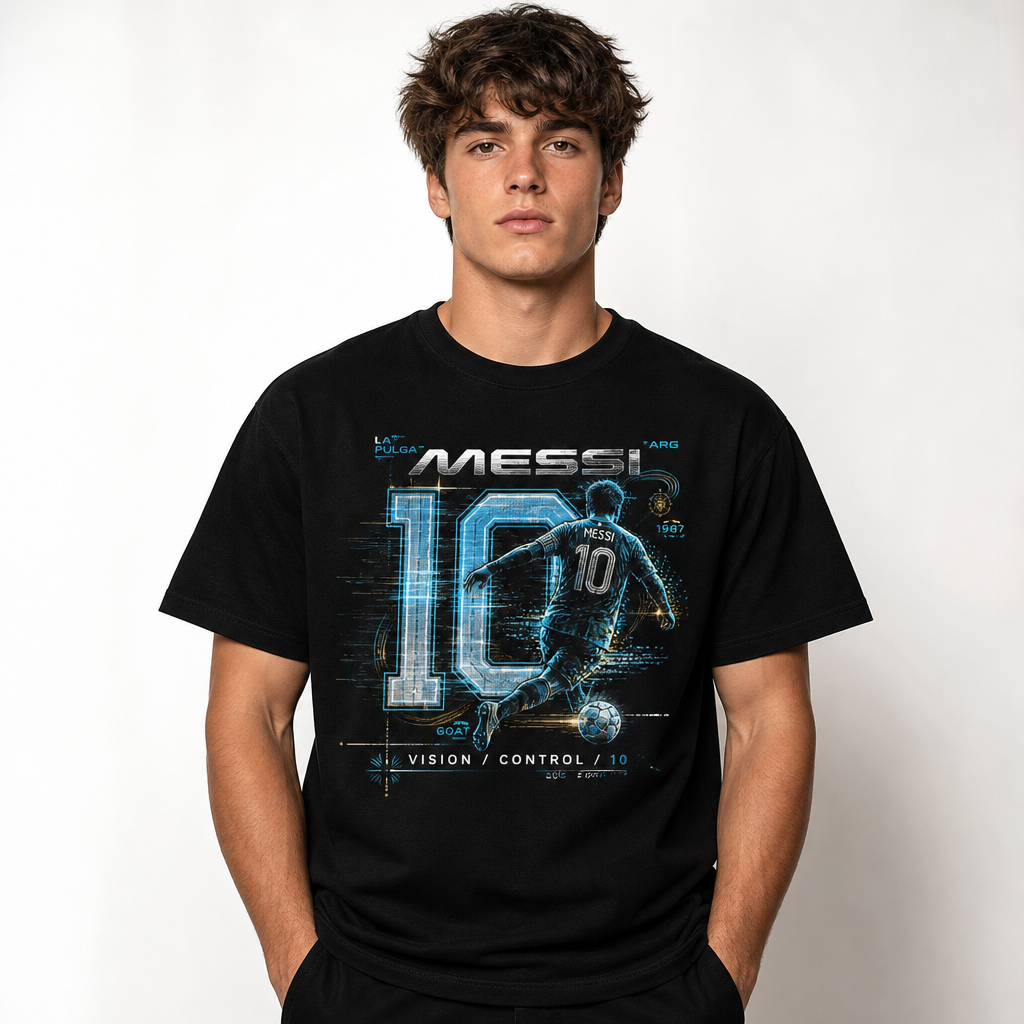 Messi World Cup Printed T-Shirt Unisex Loose Fit T-Shirt 100% Cotton Soft Comfortable Summer Casual Printed Top