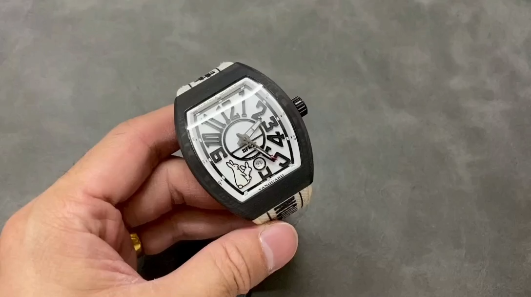 【Super Clone】Franck Muller V45 Carbon Fiber Case White Dial