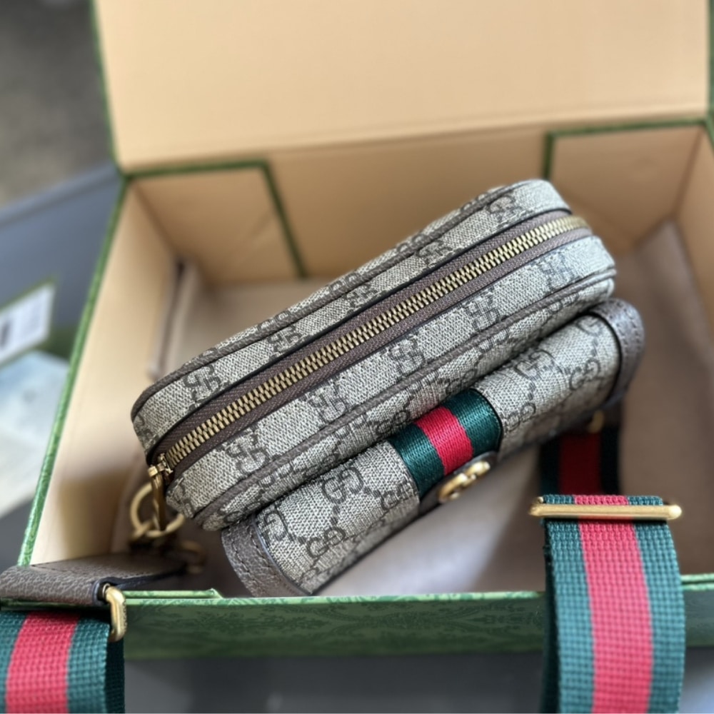 Gucci Ophidia Gg Mini Bag Beige Ebony 20Cm